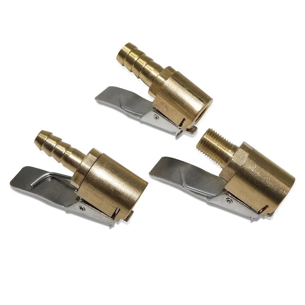 1 Pcs Car Truck Brass Air Pump Chuck Tyre Valve 8mm Pump Valve Clip Clip Clamp Connector Adapter Tire Inflator Nozzle