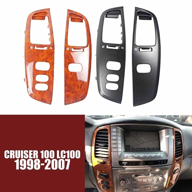 Car Dashboard Air Vent Panel Air Conditioner Outlet Vents Trim Wood Grain For Toyota Land Cruiser LC100 FJ100 Ujz100