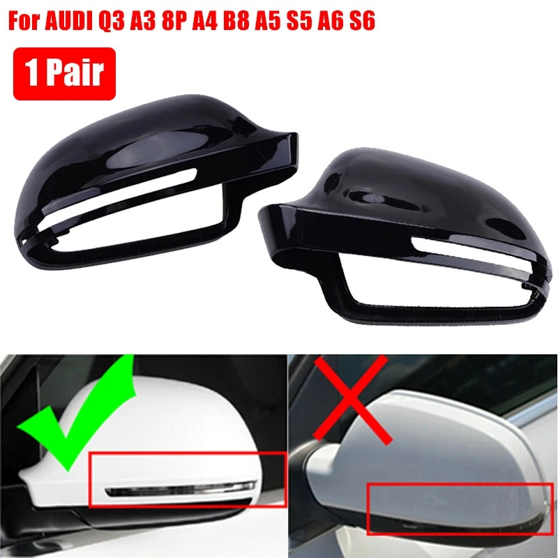 Rearview Mirror Cover Cap Carbon Fiber Rearview Mirror Cover Cap Modified Replacement Part For Audi B8 2009-2012 A4/A4L/A5