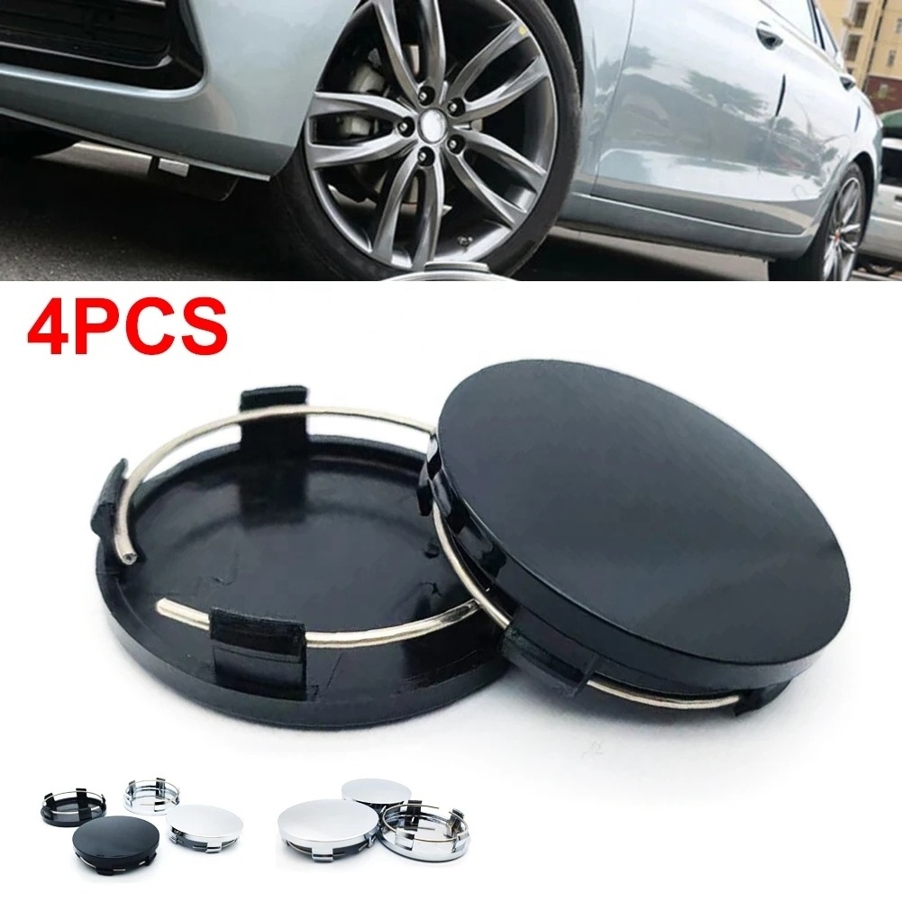 4PCS Car Wheel Center Cap 60mm Universal ABS Blank Wheel Hub Cover Car Wheel Tire Rim Center Hub Caps Decoration Car Accessories