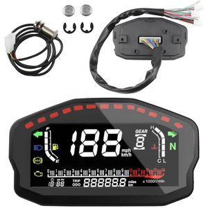 Cylinders Universal Speedometer Motorcycle LCD Digital Odometer Fuel Meter Display Dashboard Speedometer For Honda