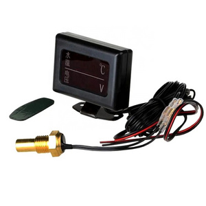 12V/24V  2 in 1  Universal Car Digital Water Temperature Gauge Voltmeter Gauge Digital Current Meter Voltmeter With Sensor Head