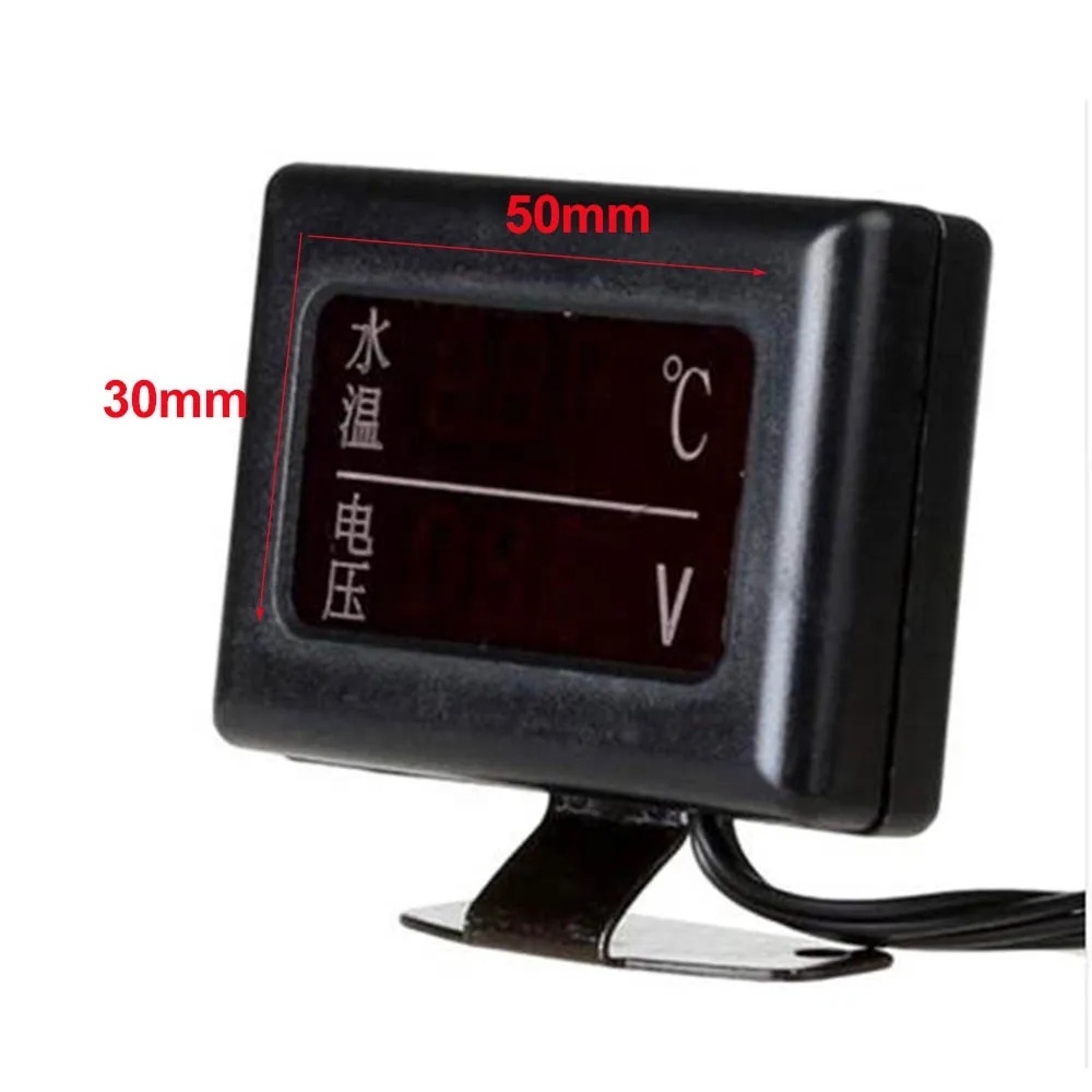 12V/24V  2 in 1  Universal Car Digital Water Temperature Gauge Voltmeter Gauge Digital Current Meter Voltmeter With Sensor Head