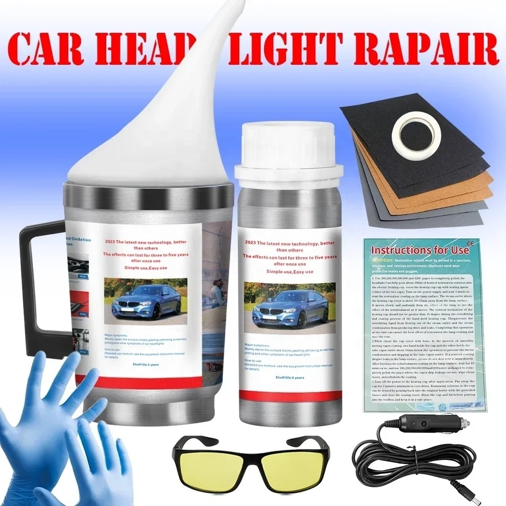 800ml Car Headlight Restoration Polish Kit Car Headlights Coating Liquid Polymer Faros Car Headlight Polishing Repair Kit