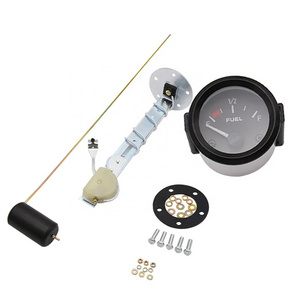 Universal 2" 52mm Fuel Level Gauge White LED Light Black Shell Automotive fuel meter for car  with Fuel Float Sensor