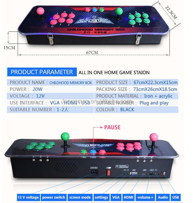 Newest Joystick Push Button With Jamma Multi Game Board Pandora Box 4 680 In 1 Family Fighting Game