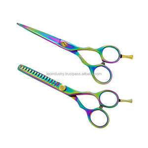 Leo superior quality hair scissor hair dressing multicolor scissors set shear hair cutting scissors