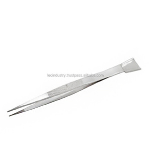 Angled 90 Degree L-Type Boot Stainless Steel Orange Color Eyelash Extension Tweezer with Private Logo