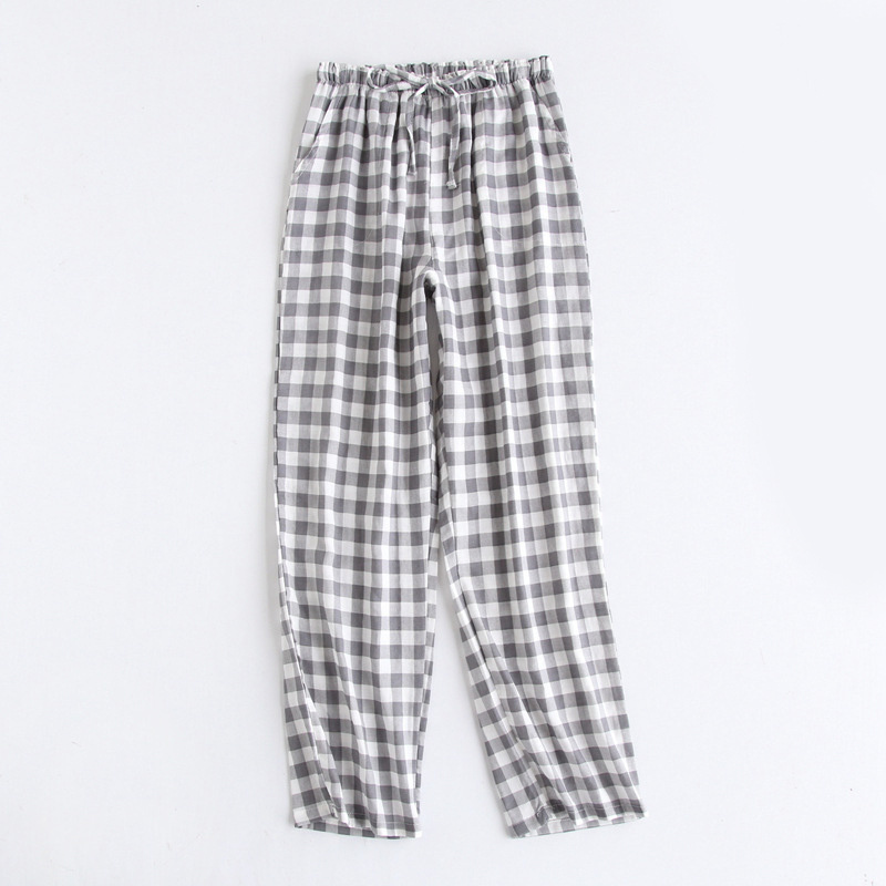 Wholesale Soft Cotton Pajama Pants Plaid Flannel Wide Leg Pyjama Bottoms For Women