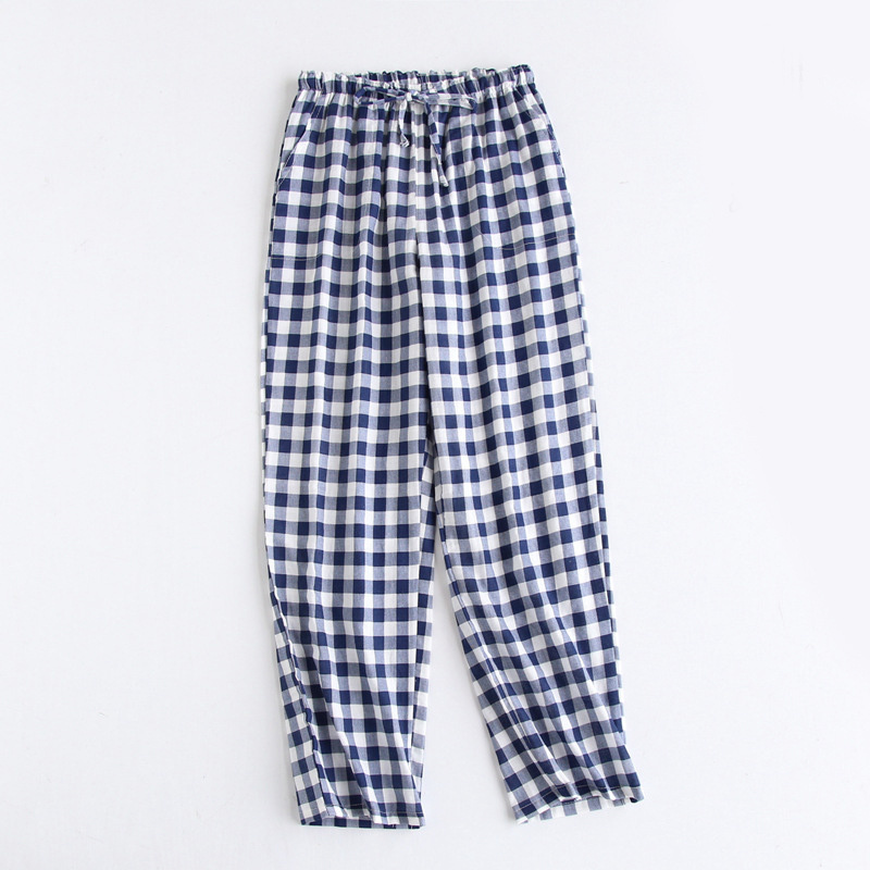 Wholesale Soft Cotton Pajama Pants Plaid Flannel Wide Leg Pyjama Bottoms For Women