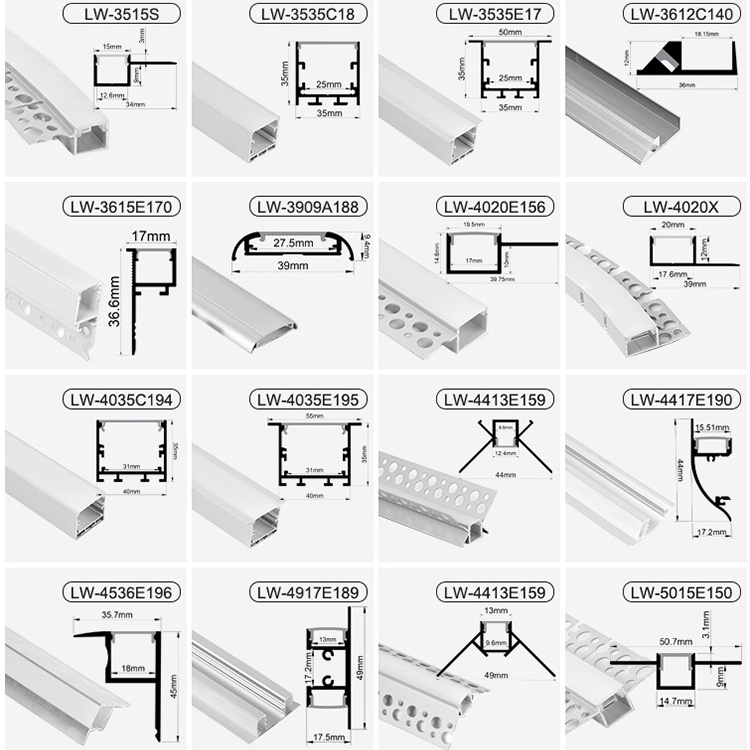 Linear Lamp Alu Profil Alloy Decor Wall Trim Decorative Recessed Led Diffuser Channel Aluminium Profile For Led Strip Light