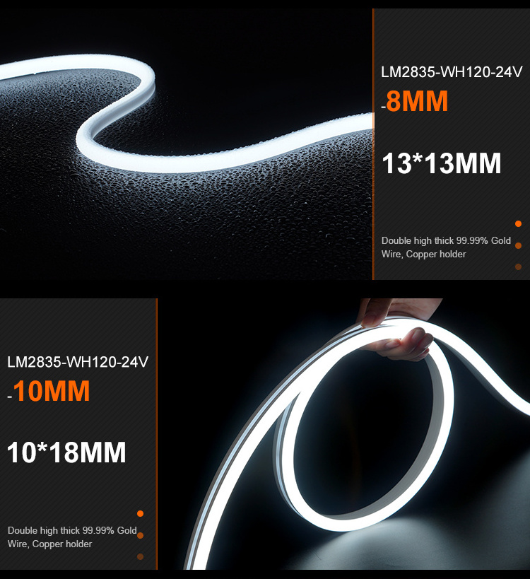 LEOMAY High CRI LED Neon Strip 8mm Flexible Silicone Rope Strip 3-5 Years Warranty LED Neon Light