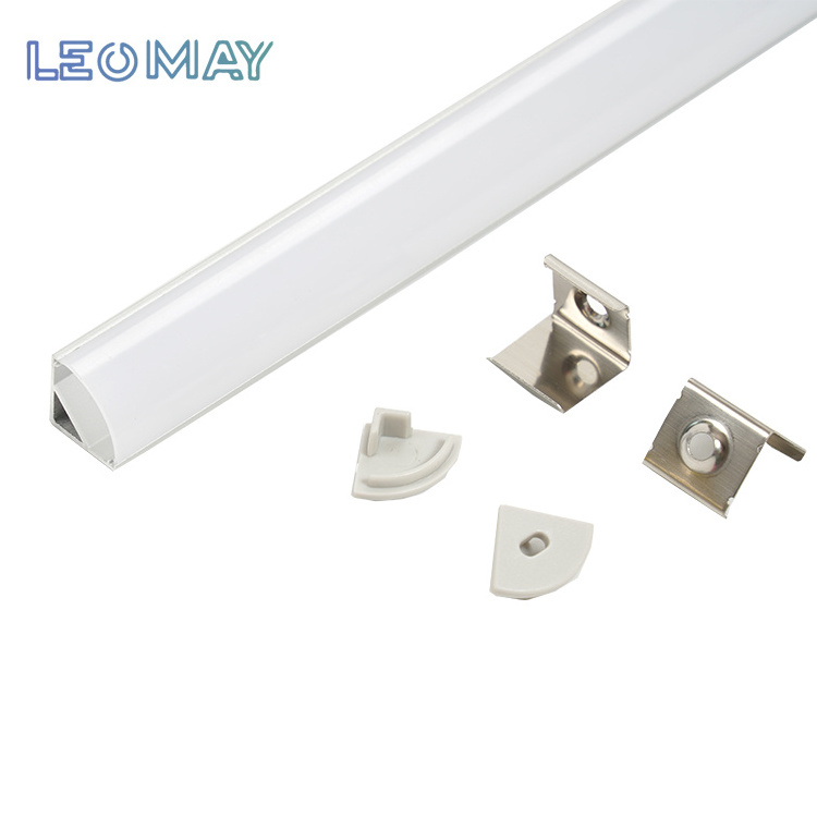 EU Warehouse High Quality Angle Alu Alloy Extrusion Housing Channel Diffused Cover For Lighting Strip Bar Led Profile Aluminum