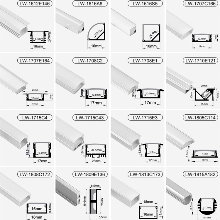 EU Warehouse High Quality Angle Alu Alloy Extrusion Housing Channel Diffused Cover For Lighting Strip Bar Led Profile Aluminum