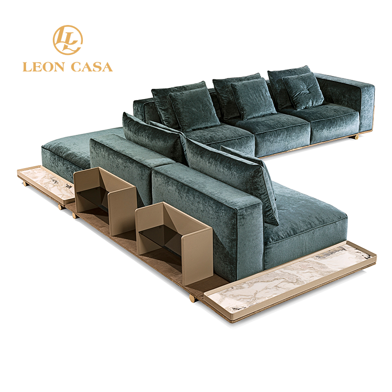 Latest Master Design Luxury High Quality Fabric Sofa Set Living Room Furniture L Shaped Sectional Sofas