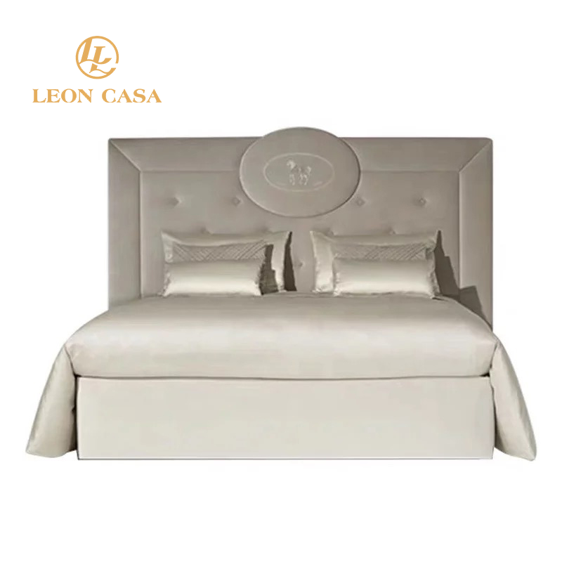 Hot Sale Luxury Italian Modern Fabric Double Bed Design Vip Luxury Double Queen Bed