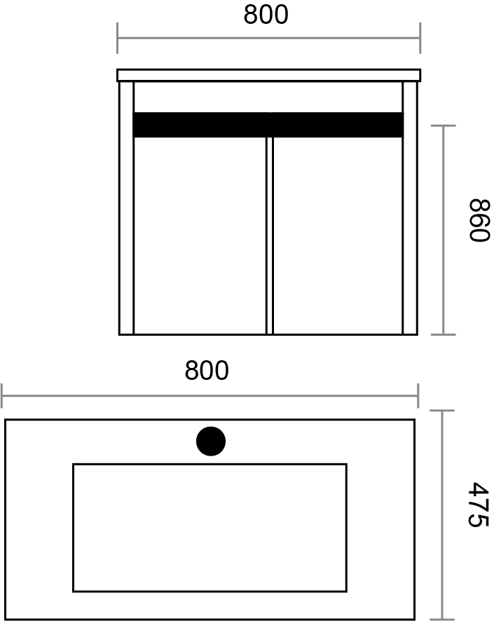 Good Quality SUS304 Vanity Laundry Basin Cabinet L800mm (TR-15953) Cheap Vanities Bathroom Storage Modern Contemporary Rectangle