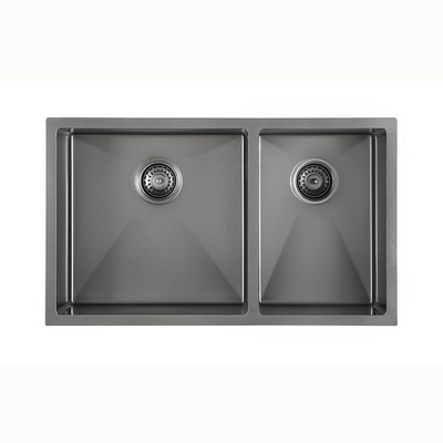 Nano Kitchen Sink Undermount Double Hole Handmade 304 Stainless Steel Modern Polished Under Mount Kitchen Sink 3 Years TORA