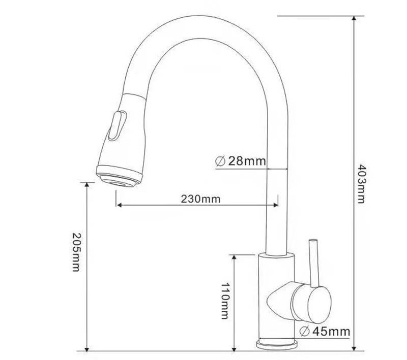 Kitchen Faucet Water Tap Modern Kichen Kitchen Taps Brass Pull Out Sprayer Kitchen Mixer Sink Faucets Stainless Steel 304 Tora