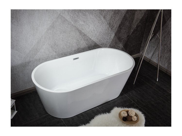 White Acrylic Free Standing Bath Tub Easy to Clean Modern Bathroom Drainer 2 Years Spa Vasca Da Bagno Center Hinoki Spa Tora