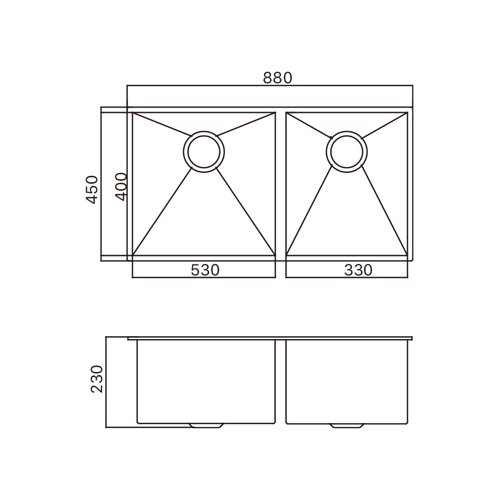 Nano Kitchen Sink Undermount Double Hole Handmade 304 Stainless Steel Modern Polished Under Mount Kitchen Sink 3 Years TORA