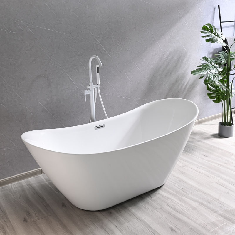 Surface Acrylic Material Oval Long Round Free Standing Bath Tub Bathroom Modern Freestanding Drainer High Quality Solid 2 Years