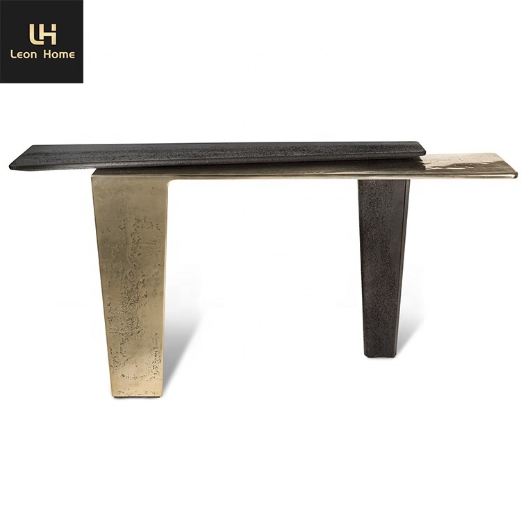 Wholesale Customized Luxury Style Painting Stainless Steel Modern Console Table Living Room Hallway