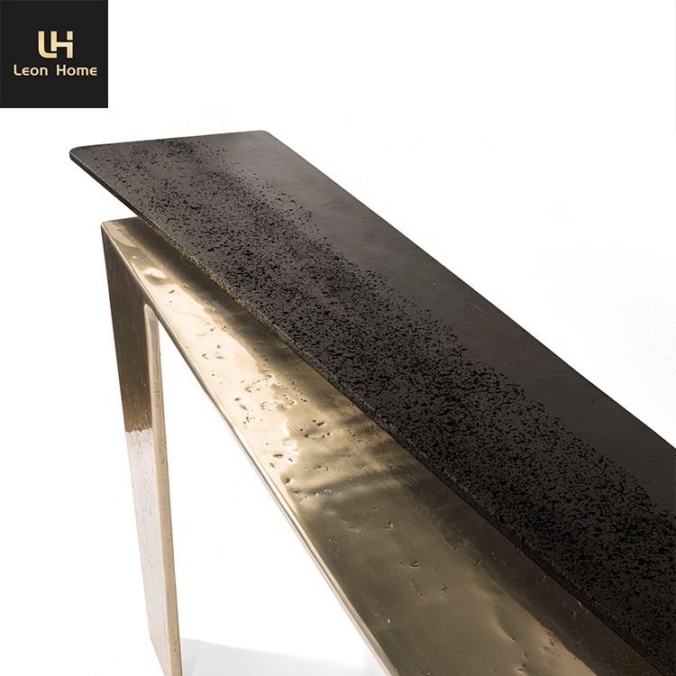 Wholesale Customized Luxury Style Painting Stainless Steel Modern Console Table Living Room Hallway