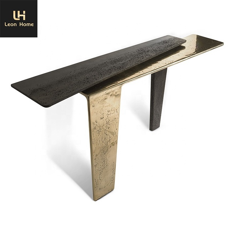 Wholesale Customized Luxury Style Painting Stainless Steel Modern Console Table Living Room Hallway