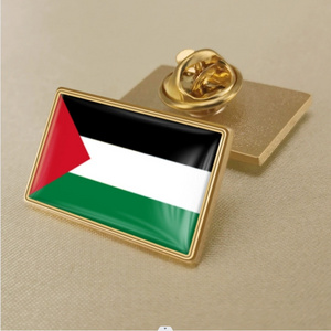 Wholesale Brooch Bulk Custom Round Soft Hard Enamel Metal Magnet Free Palestine Map Flag Badge Lapel Pin With Backing Card