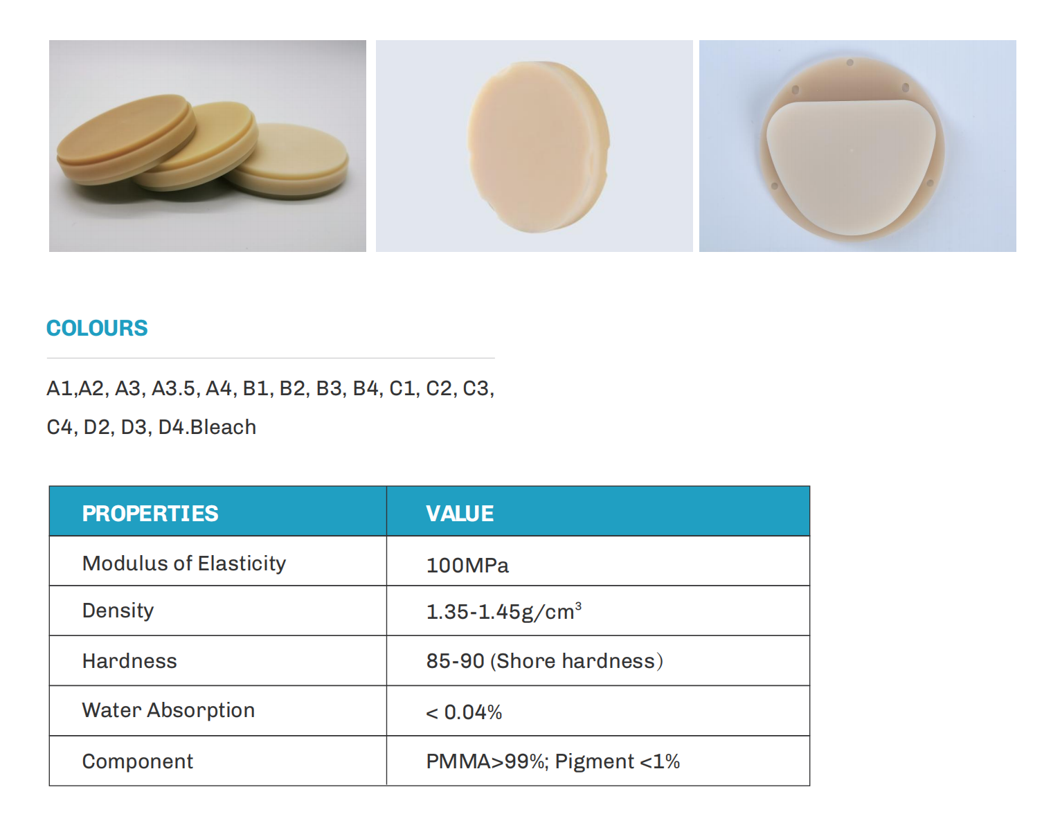 dental puck pmma block multilayer pmma dental disks