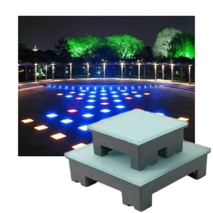 LED Recessed Square Underground Lights Frosted Gravity Sensor Brick Lights RGB Stainless Steel 2023 China IP68 80 CE ROHS 100 85