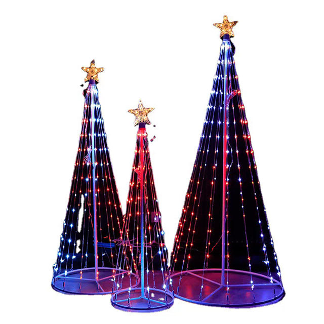 Smart Led Christmas Tree Lights Transformer Cone Tower Shape Multi Color Changeable Christmas Tree Light For Holiday Celebrate