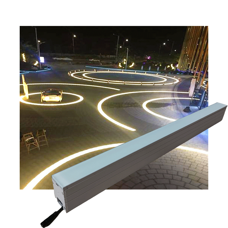 Embedded Recessed Linear Long Strip Underground Light Colorful LED Inground Linear Light IP67 Stainless Steel for Outdoor 80 100