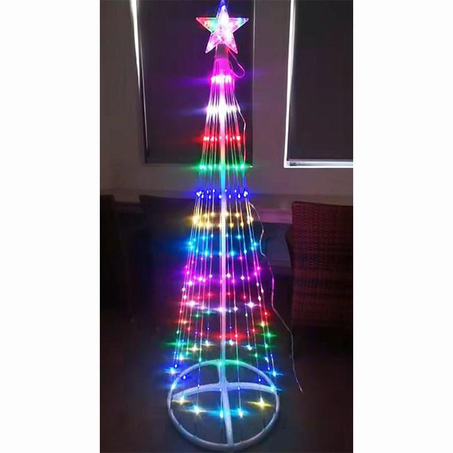 Smart Led Christmas Tree Lights Transformer Cone Tower Shape Multi Color Changeable Christmas Tree Light For Holiday Celebrate