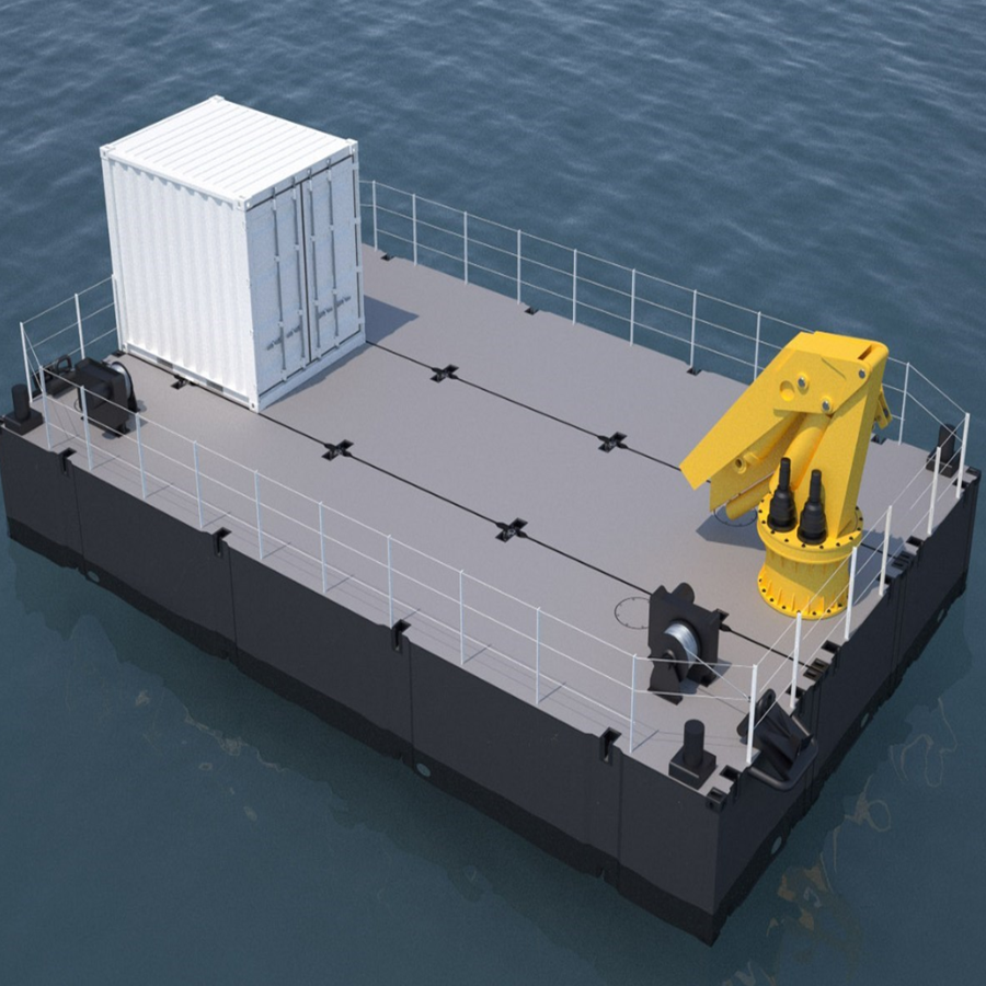 Working Pontoons with Excavator Modular Pontoons Modular Platform for Sale