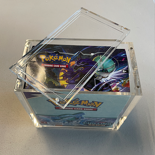 Clear Acrylic Evolutions Display With Lid Screw Protection Booster Box For Pokemon