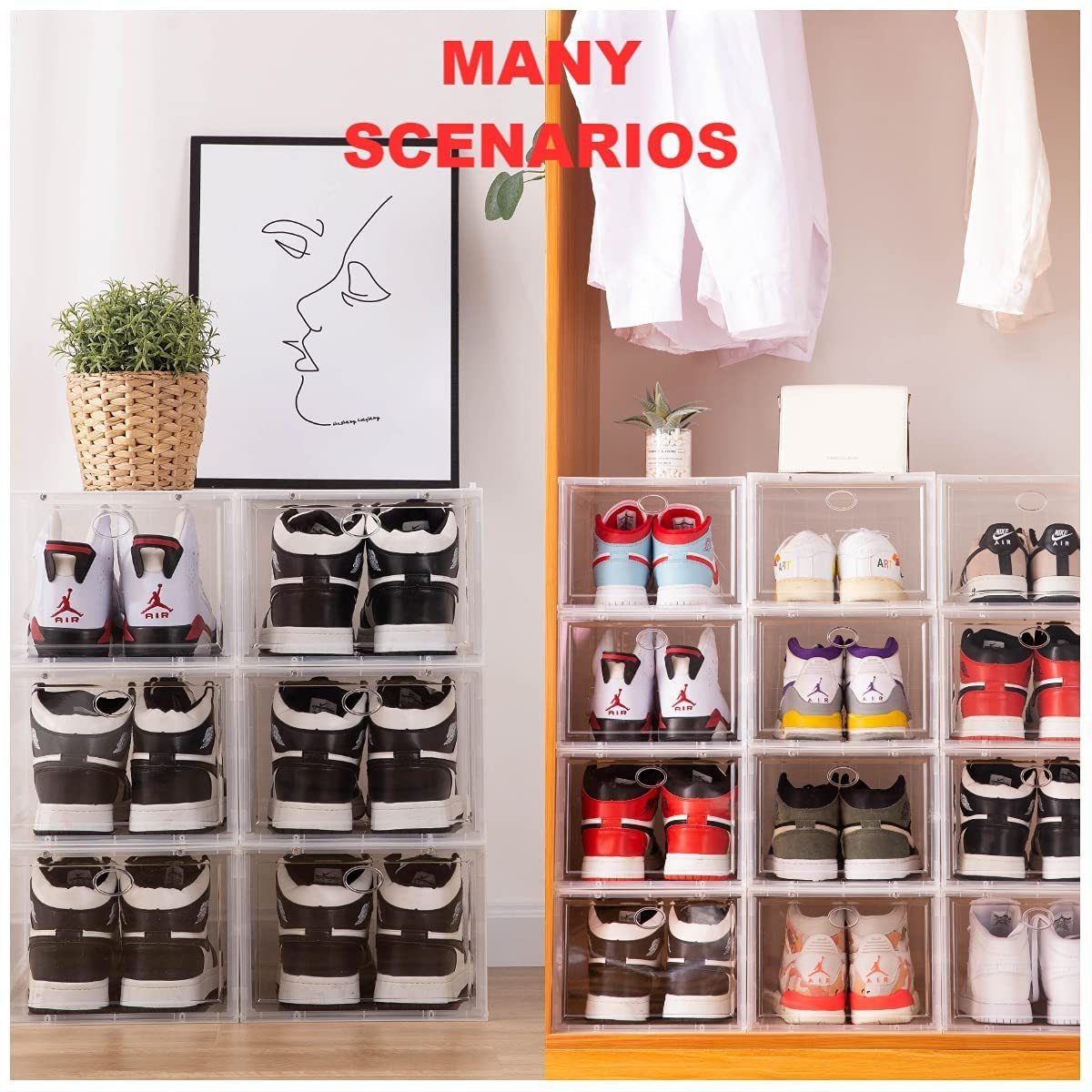 New Design Multicolor Nike Shoe Acrylic Shoe Display Storage Box multilayer shoe display box