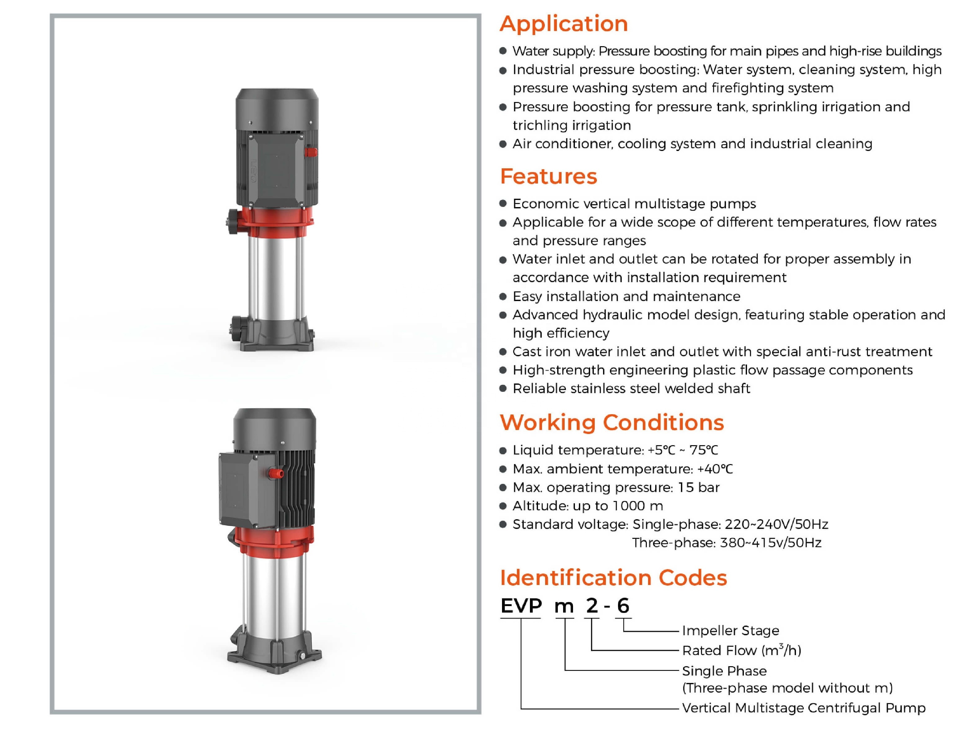 LEO High Flow Vertical Multistage Centrifugal Electric Pump Water Pomp