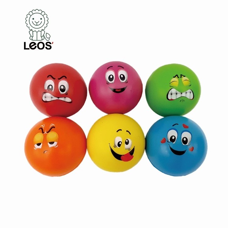 Sessory Toys Harmless PU Antistress Ball with 6 Emoticons for Kids and Adults