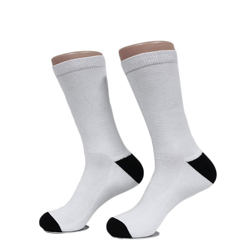 Wholesale custom cheap DIY polyester tube sublimation printed white blank socks