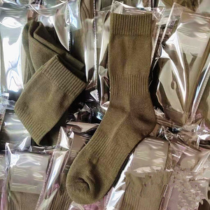 Socks Manufacturer Stock 100% Cotton Thick Terry Hiking Boot Socks Men Army Green Socks