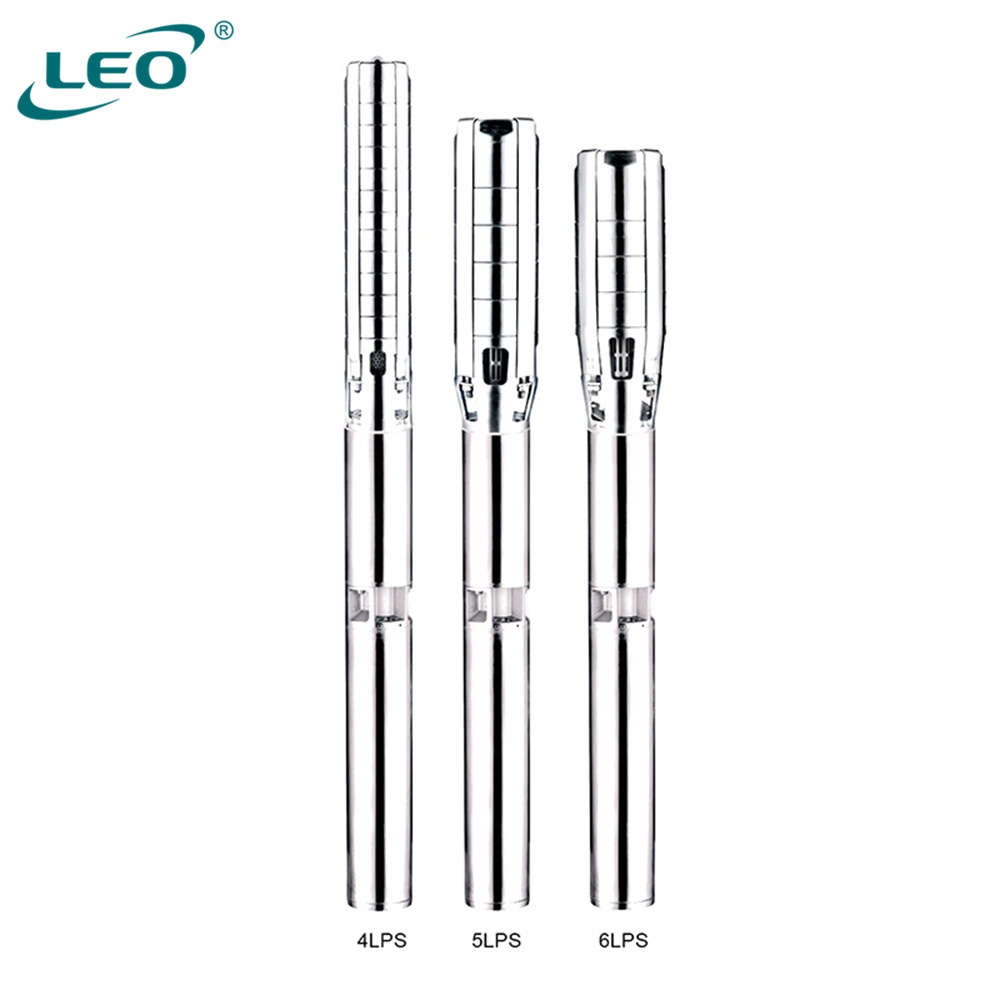 LEO 4LPS AC/DC Stainless Steel Solar submersible Water Deep Well Pomp For Agricultural Irrigation