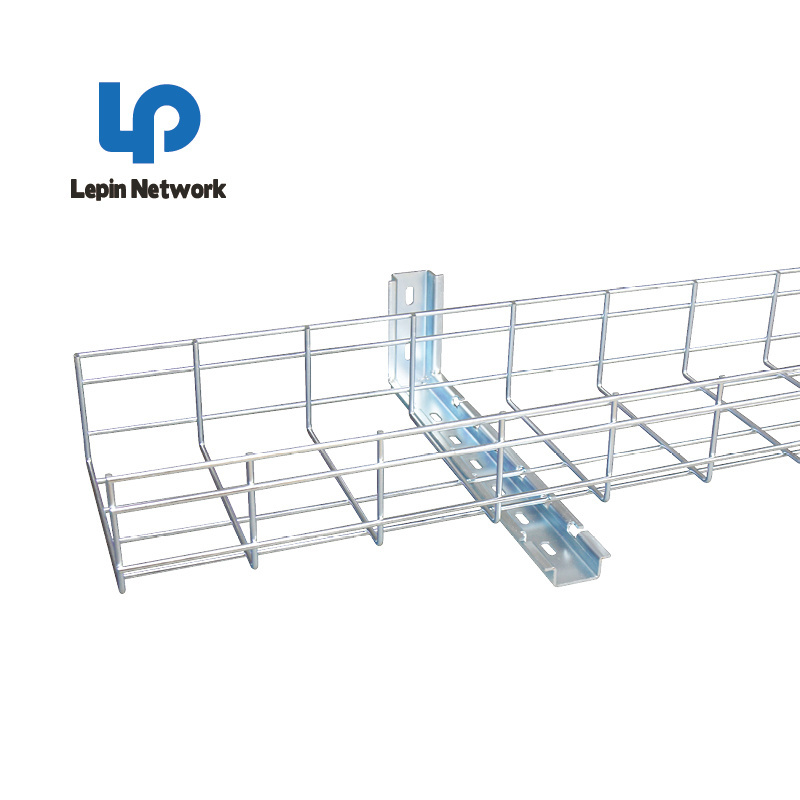 ningbo lepin factory ftth 100mm wire mesh cable tray under floor 316ss steel metal basket network cable tray outdoor support