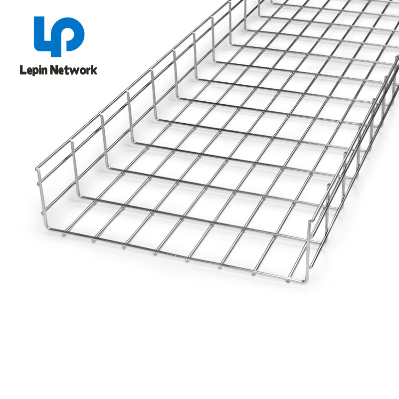 ningbo lepin network room  200mm stainless steel wire mesh cable tray custom longer hot galvanizing basket  cable tray price