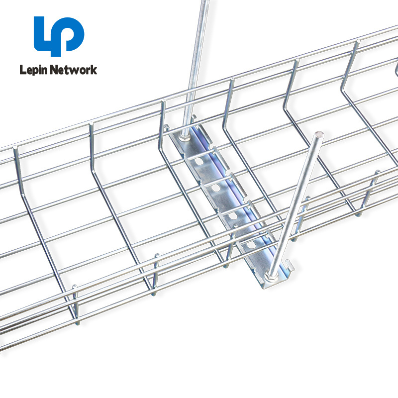 ningbo lepin customize color factory supplier 100mm basket tray cut wire mesh cable tray HDG electrical ladder type and tray