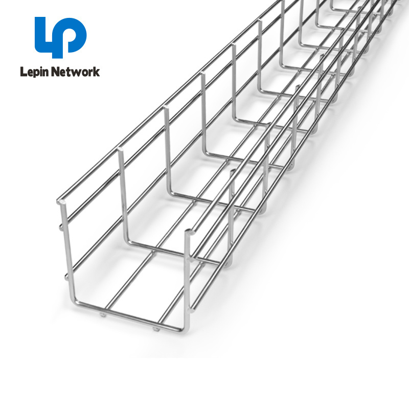 ningbo lepin network room  200mm stainless steel wire mesh cable tray custom longer hot galvanizing basket  cable tray price