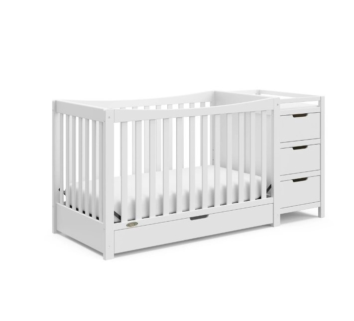 Most popular design wooden baby crib with drawers