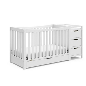 Most popular design wooden baby crib with drawers