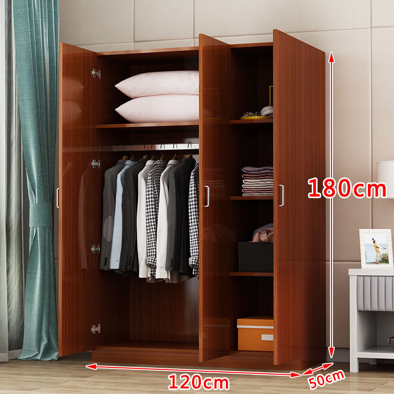 Simple wardrobe modern household bedroom solid wood cabinet wardrobe